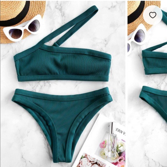 Other - NWT Ribbed one shoulder HOT BIKINI SET!!!